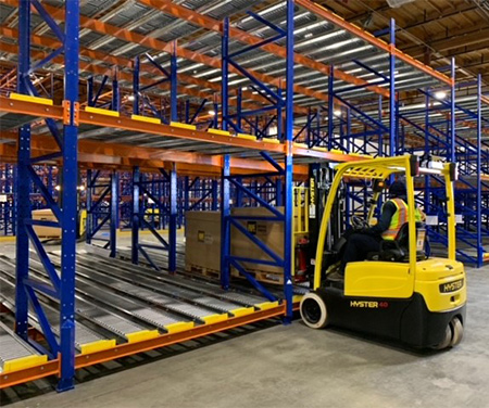 Full & Split Roller Pallet Flow Rack from Mallard Manufacturing