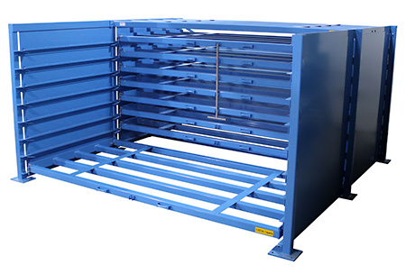 Galvanized Metal Bin Rolling Storage Rack